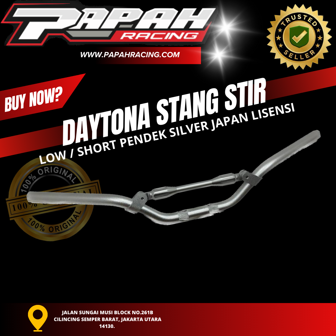 DAYTONA STANG STIR SILVER LOW / SHORT PENDEK SILVER JAPAN LISENSI